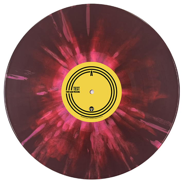 Reverse Splatter color vinyl on white background